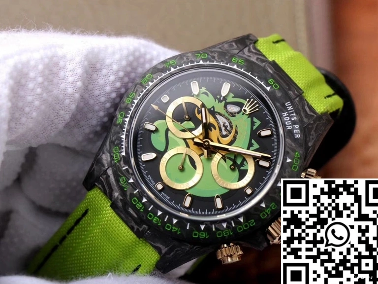 Dragon Exploded Daytona Rolex Green Edition Chronograph Carbon Dial Cosmos Fiber 0114